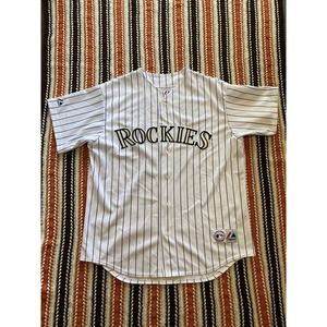 Men's Vintage Majestic USA Colorado Rockies Todd Helton White Home Jersey Sz XL